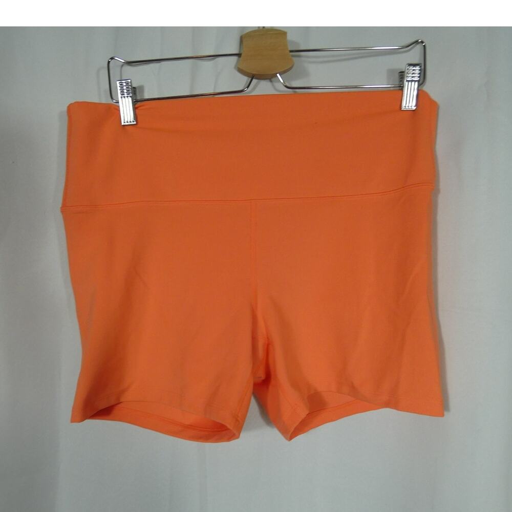 All In Motion Women's Athletic Biker Shorts Orange XXL Media Pocket Stretchy
